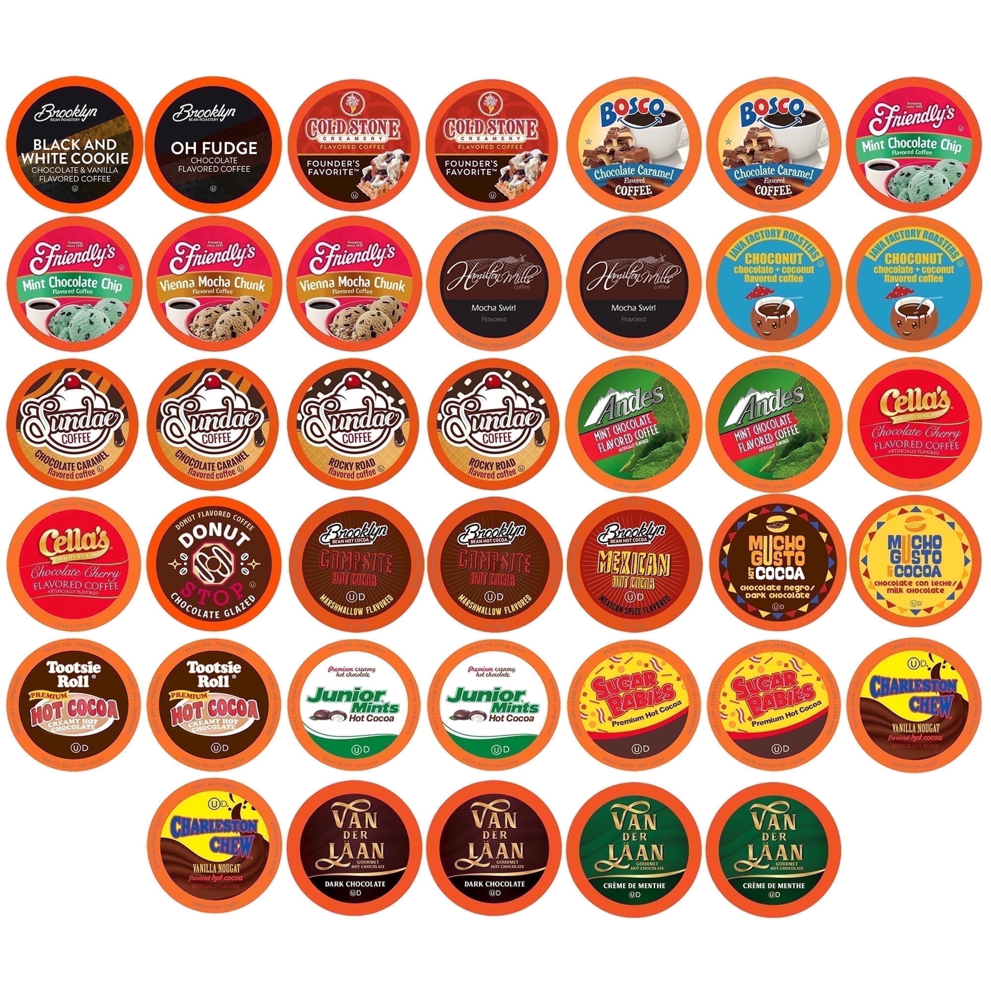 Two Rivers Coffee Chocoholic Coffee & Hot Chocolate Pods Variety Pack for Single-Serve Coffee Brewers, 40-Pack