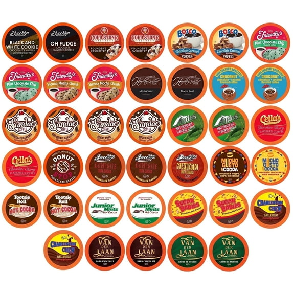 Two Rivers Coffee Chocoholic Coffee & Hot Chocolate Pods Variety Pack for Single-Serve Coffee Brewers, 40-Pack