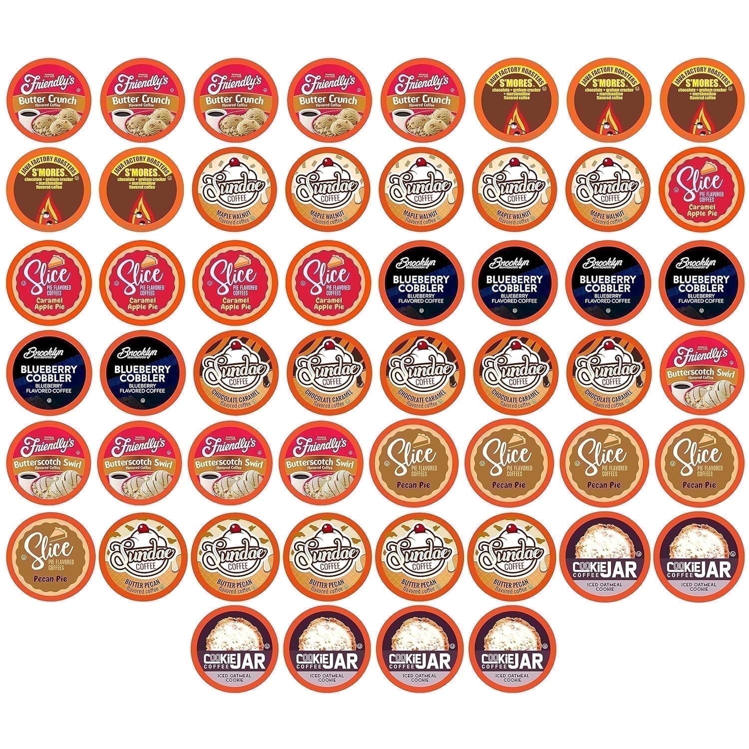 Two Rivers Coffee Dessert Coffee Pods Sampler Compatible with K Cup Brewers Including 2.0, Flavored Single Serve Variety Pack, 52 Count