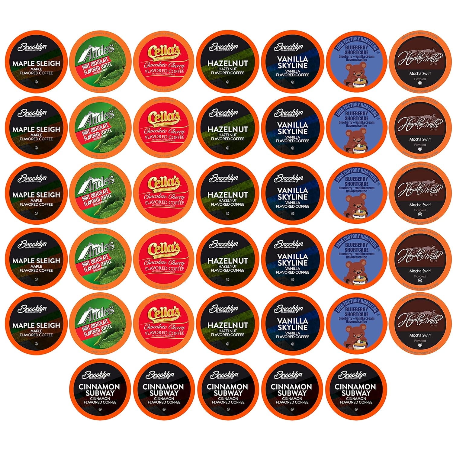 Two Rivers Coffee Flavored Coffee Pods Compatible with Keurig Coffee Brewer, Assorted Variety 40-Pack