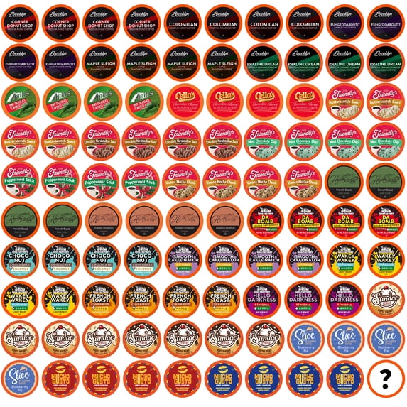 Two Rivers Coffee Mega Coffee Lovers Pods, Compatible with 2.0 Keurig K Cup Brewers, Assorted Variety Sampler Pack, 100 Count