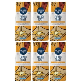 Two Rivers Coffee Flavored Ground Coffee 100% Arabica Coffee Beans, French Toast, 10 Oz. 6-Pack