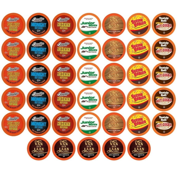 Two Rivers Coffee Flavored Sampler Pods Compatible with Keurig Coffee Machine 2.0 Hot Cocoa Pods, 40 pcs