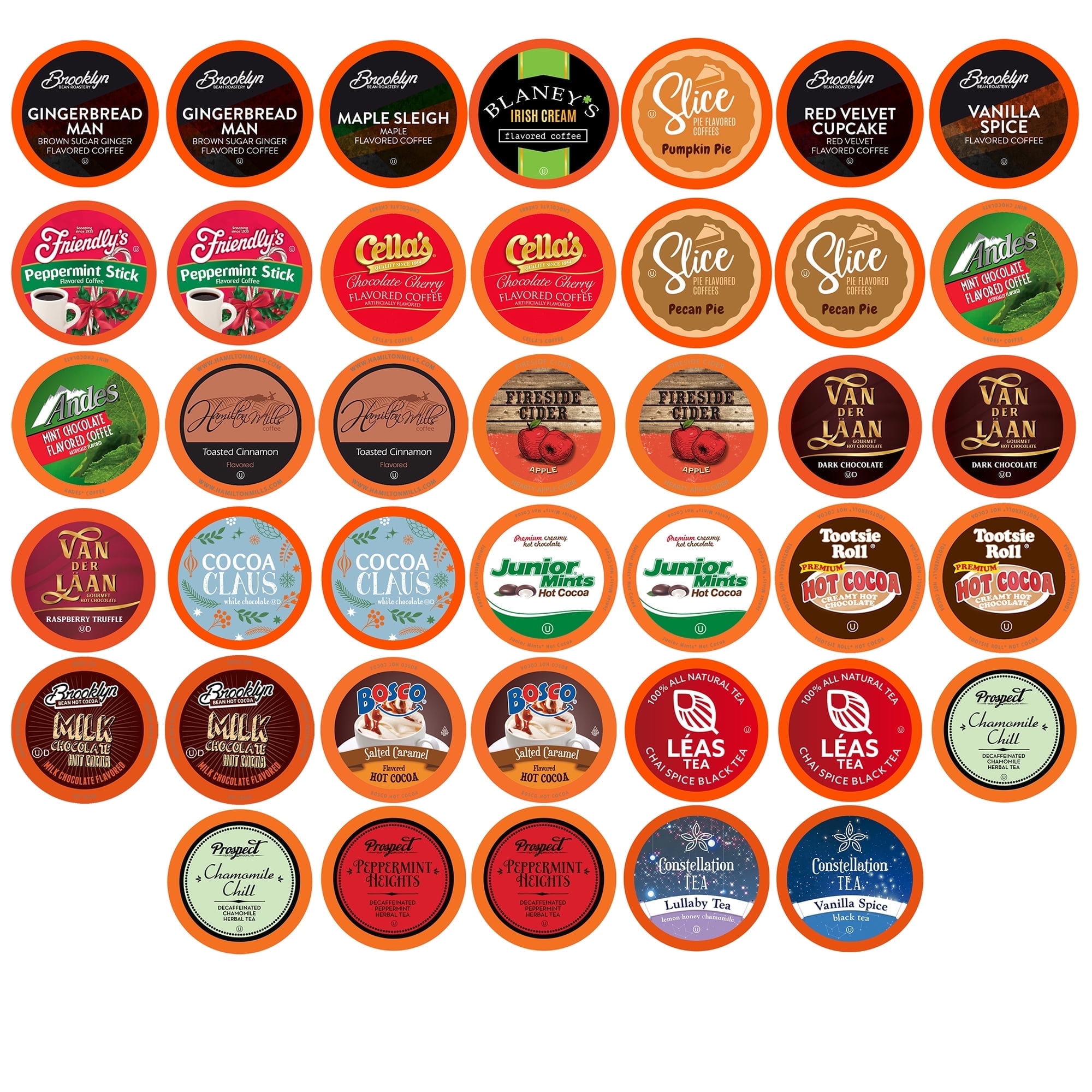Two Rivers Coffee Holiday-Themed Flavored Coffee Pods Compatible with Keurig Coffee Brewer, 40-Pack