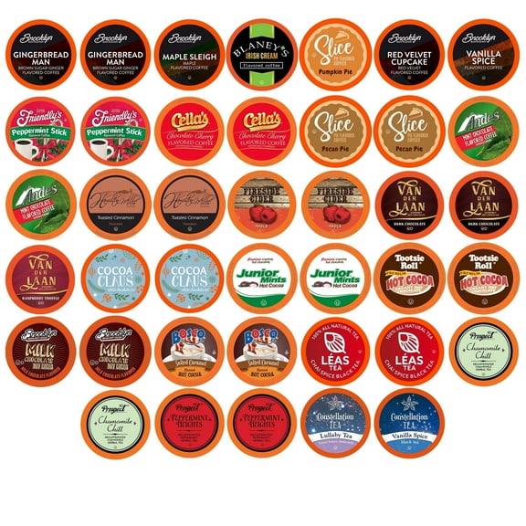 Two Rivers Coffee Holiday-Themed Flavored Coffee Pods Compatible with Keurig Coffee Brewer, 40-Pack