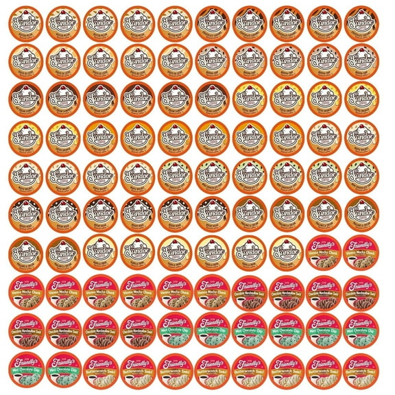 Two Rivers Coffee Ice Cream Flavored Coffee Pods, Variety Sampler Pack for Keurig 2.0 K Cup Brewers, 100 Count