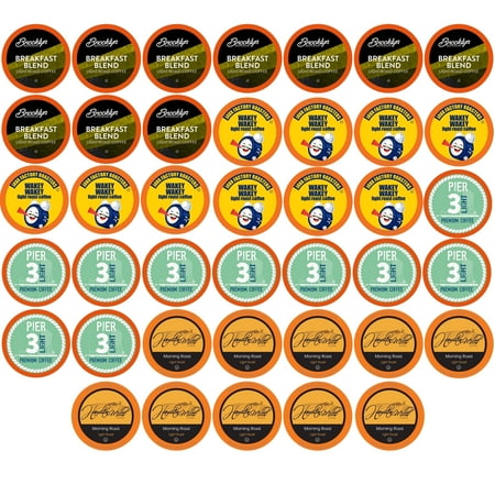 Two Rivers Coffee Light Roast Coffee Pods, Compatible with 2.0 Keurig K-Cup Brewers, Assorted Variety Sampler Pack, 40 Count