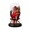 thumbnail image 1 of Two Rose Soap Bouquet with Glass Cover LED Light 3x7 Battery Handmade for Any Occasion, 1 of 6