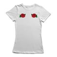 thumbnail image 1 of Two Roses Chest Design Women White T-Shirt, Female Large, 1 of 4