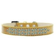 thumbnail image 1 of Two Row AB Crystal Dog Collar, Gold Ice Cream - Size 12, 1 of 1