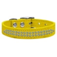 thumbnail image 1 of Two Row AB Jeweled Leather Collar, Yellow - Size 20, 1 of 1