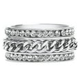 thumbnail image 1 of Two Row CZ Eternity Ring for Women with Spinner Stainless Steel 11 MM Wide Band Ginger Lyne, 1 of 5