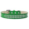thumbnail image 1 of Two Row Clear Crystal Dog Collar, Emerald Green Ice Cream - Size 14, 1 of 1