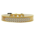 thumbnail image 1 of Two Row Clear Crystal Dog Collar, Gold Ice Cream - Size 12, 1 of 1