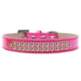 thumbnail image 1 of Two Row Lime Green Crystal Dog Collar, Pink Ice Cream - Size 14, 1 of 1