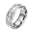 thumbnail image 1 of Two Row Wedding Band Ring Cz Eternity Men Women Ginger Lyne Collection, 1 of 5