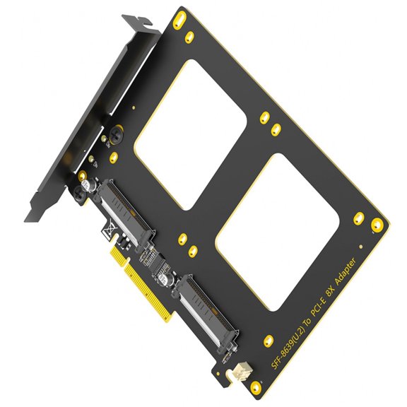 Two SFF 8639 HDDs to PCIe4.0 8X Connectors for Streamlined Computer and Expansion