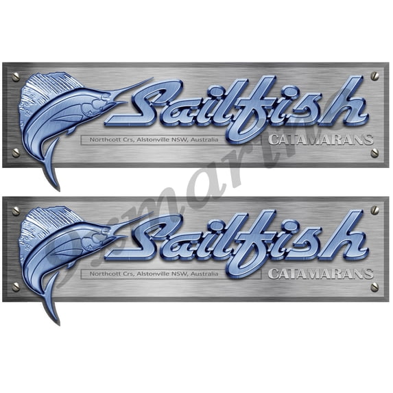 Two Sailfish Stickers. 16 inch long each Die Cut