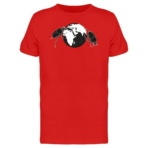 Two Scarabs Pushing Plant Earth T-Shirt Men -Image by Shutterstock, Male Small