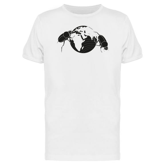 Two Scarabs Pushing Plant Earth T-Shirt Men -Image by Shutterstock, Male Small