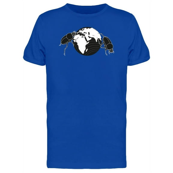 Two Scarabs Pushing Plant Earth T-Shirt Men -Image by Shutterstock, Male XX-Large