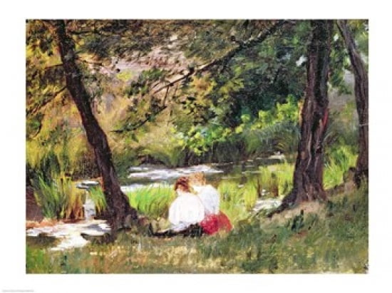 Two Seated Women Canvas Art - Mary Cassatt (24 x 18)