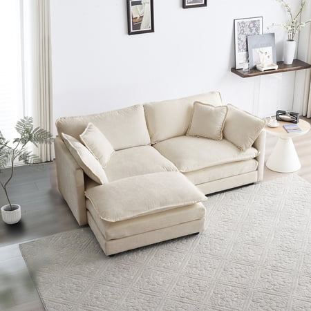 Two - Seater L - Shaped | Cushioned Backrest | TV Viewing