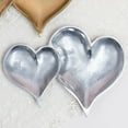 thumbnail image 1 of Two Section Textured Silver Heart Shaped Tray, 1 of 3