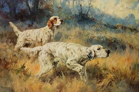 Two Setters Canvas Art - Percival L Rosseau (12 x 18)