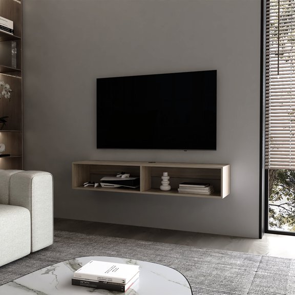 Two - Shelf Melamine Media Rack / Ideal for Contemporary Home Entertainment