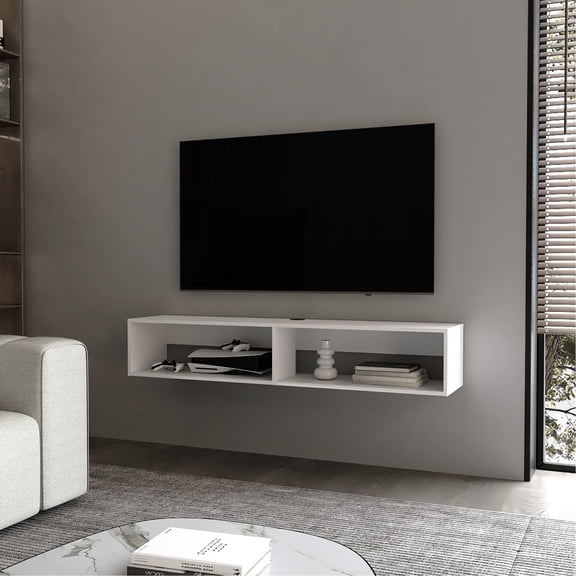 Two - Shelf Melamine Rack - Organize Multimedia Equipment - Primary Living Space - Combine Function and Style