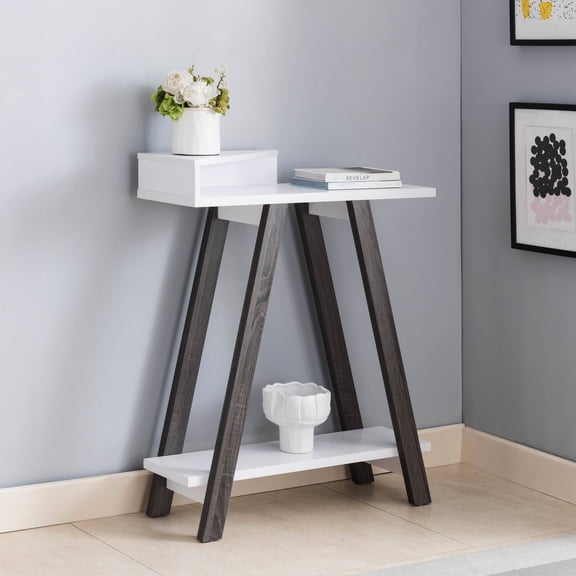 Contemporary Two - Toned White & Grey Console Table for Home to Display Your Favorite Things