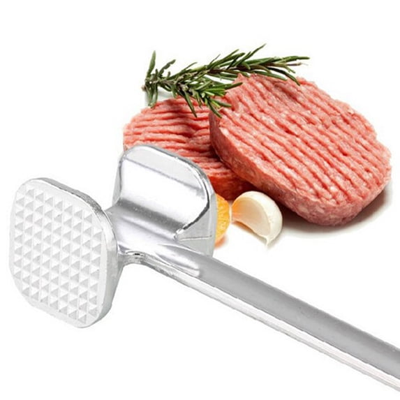 Two-Sided Aluminum Meat Mallet (CJ07077) – Heavy-Duty Tenderizer for Beef, Chicken, Steak & Pork, Baking Tool with Textured & Flat Surfaces, Lightweight Design, Easy to Store & Clean, 7.68in/19.5cm