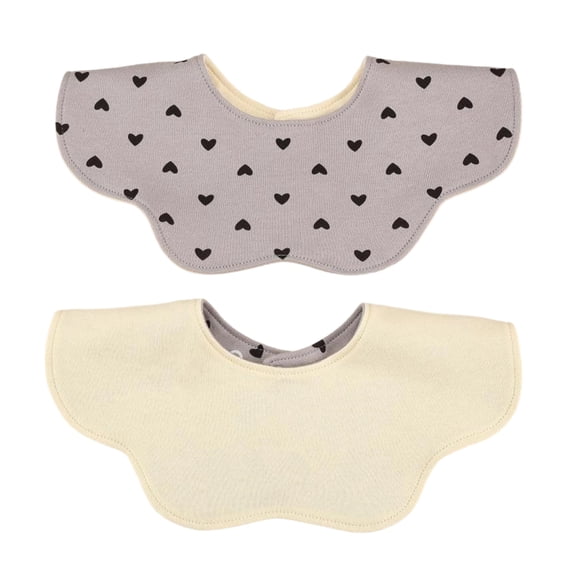 Two Sided Baby Bib 360 Degree Coverage Cotton Fabric Toddler Burp Cloth for Eating Washable Multiple Fun Design