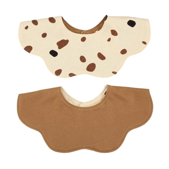 Two Sided Baby Bib 360 Degree Coverage Cotton Fabric Toddler Burp Cloth for Eating Washable Multiple Fun Design
