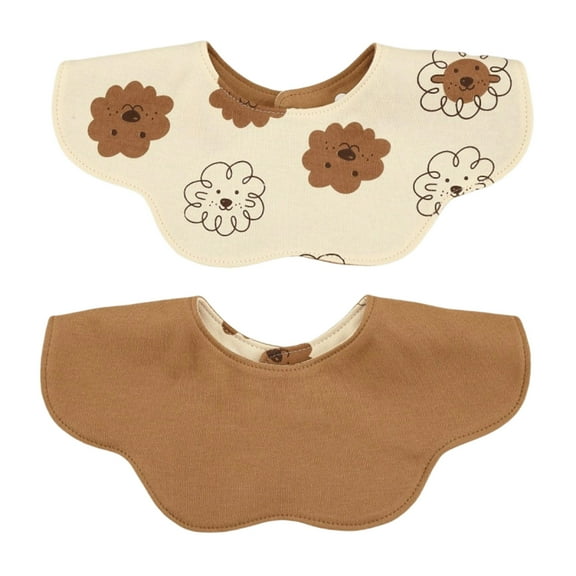 Two Sided Baby Bib 360 Degree Coverage Cotton Fabric Toddler Burp Cloth for Eating Washable Multiple Fun Design