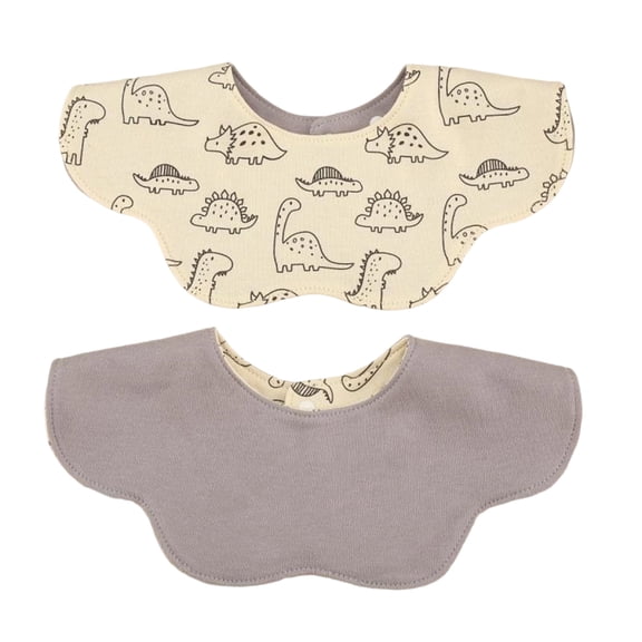 Two Sided Baby Bib 360 Degree Coverage Cotton Fabric Toddler Burp Cloth for Eating Washable Multiple Fun Design