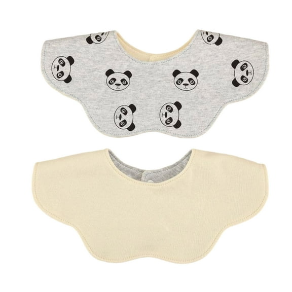 Two Sided Baby Bib 360 Degree Coverage Cotton Fabric Toddler Burp Cloth for Eating Washable Multiple Fun Design