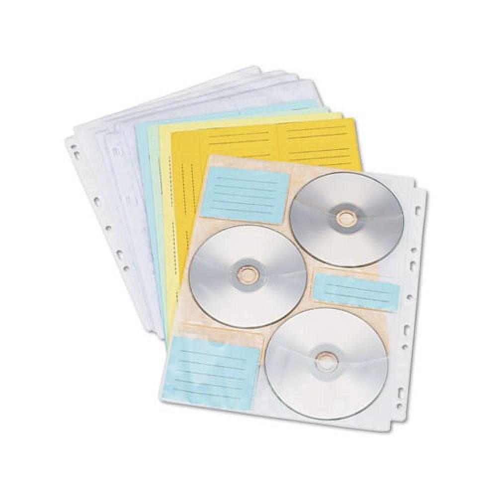 Cd/dvd Protector Sheets For Three-Ring Binder, Clear, 10/pack