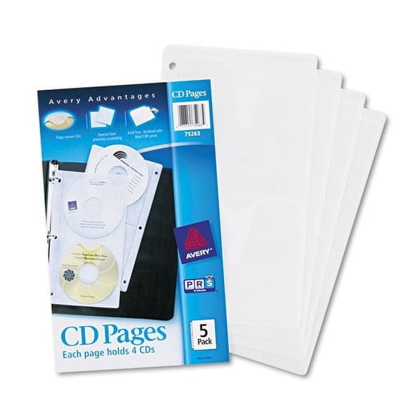 Two-Sided Cd Organizer Sheets For Three-Ring Binder, 5/pack | Bundle of 2 Packs