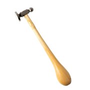 Two-Sided Chasing Hammer - 10.63 Inches Wooden Handle, 2.25  Steel Head with a 14mm Ball Pein & 1.1/ 28mm Domed Face - Tool Used to Add Texture and Dimension to Metalwork
