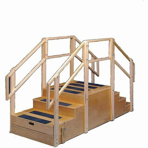 Two-Sided Compact Training Stairs with Platform - 96 x 36 x 60 in.