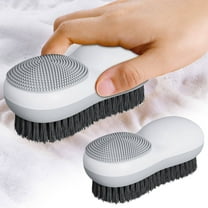 Two-Sided Laundry Stain Remover Brush, Soft Bristle for Scrubbing Out Tough Stains on Wool Cashmere Delicate Fabrics Knits Cotton Leather, Easy to Grip Hand Washing Clothes Brushes, 4.76x2.16x1.93"