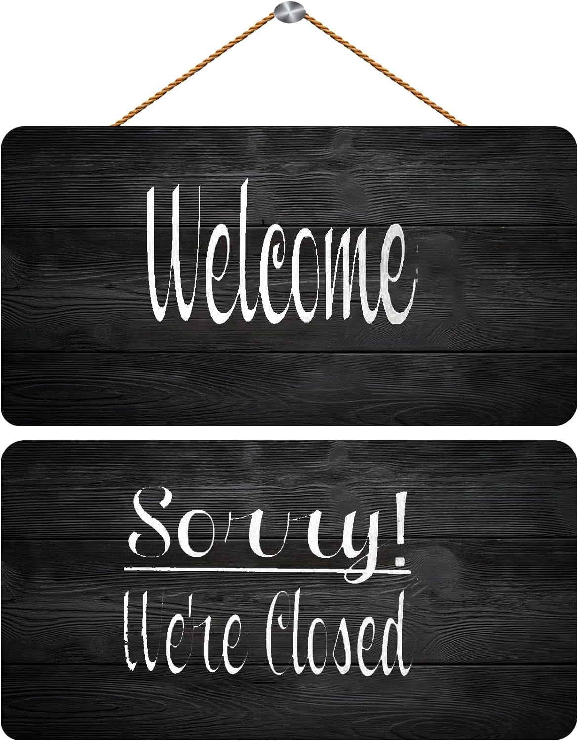 Two Sided Open Closed Sorry Welcome Choose Color Spa Real Pallet Wood ...