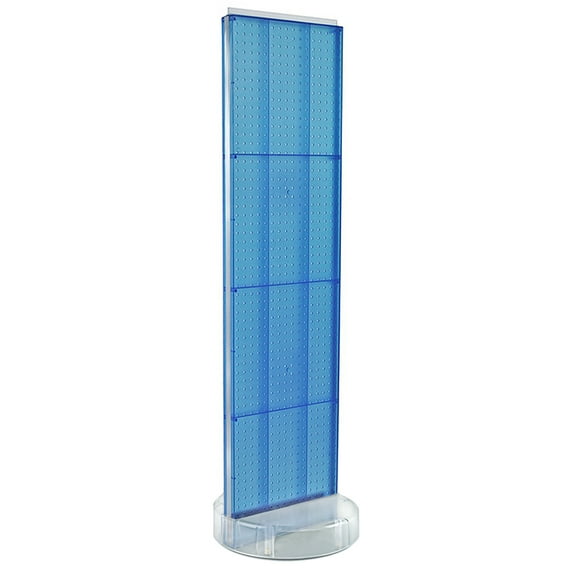 Two-Sided Pegboard Floor Display On a Revolving Round Studio Base: Spinner Rack Stand. Panel Size: 16"W x 60"H