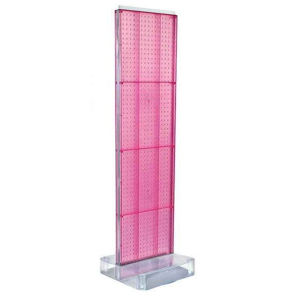 Two-Sided Pegboard Floor Display On a Square Studio Base: Panel Size: 16"W x 60"H