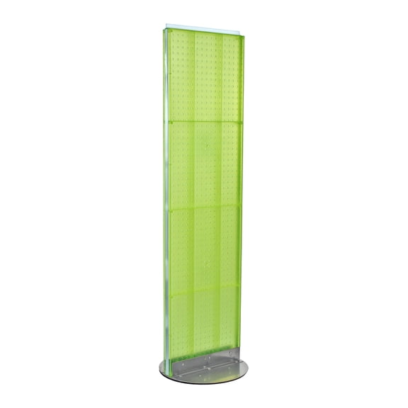Two-Sided Pegboard Floor Display on Revolving Base. Spinner Rack Stand. Panel Size: 16"W x 60"H
