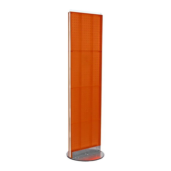 Two-Sided Pegboard Floor Display on Revolving Base. Spinner Rack Stand. Panel Size: 16"W x 60"H