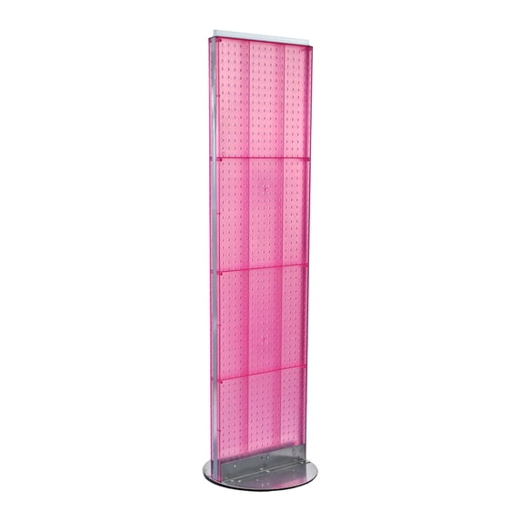 Two-Sided Pegboard Floor Display on Revolving Base. Spinner Rack Stand. Panel Size: 16"W x 60"H