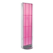Two-Sided Pegboard Floor Display w/ C-Channel Sides on Revolving Base. Spinner Rack Stand. Panel Size 16"W x 60"H on Revolving Base